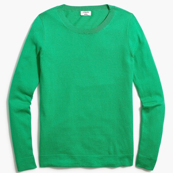 J. Crew Sweaters - EUC J. Crew Kelly Green Cotton Teddie Sweater